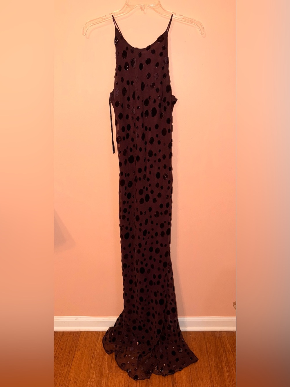 Cachet purple Maxi Dress with Polka Dots